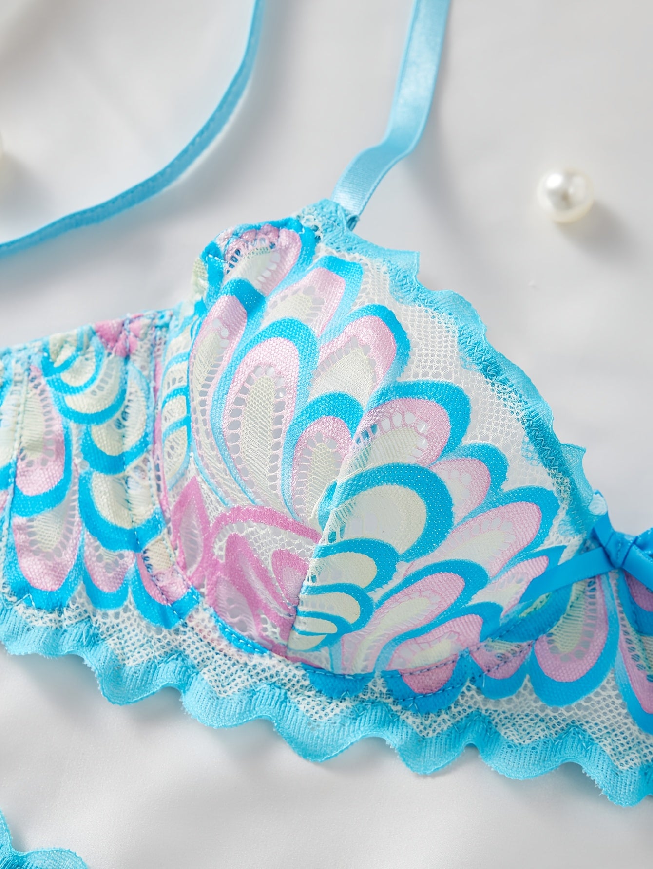 Sexy Lingerie Set For Women With Heart Lace Embroidered New Bra
