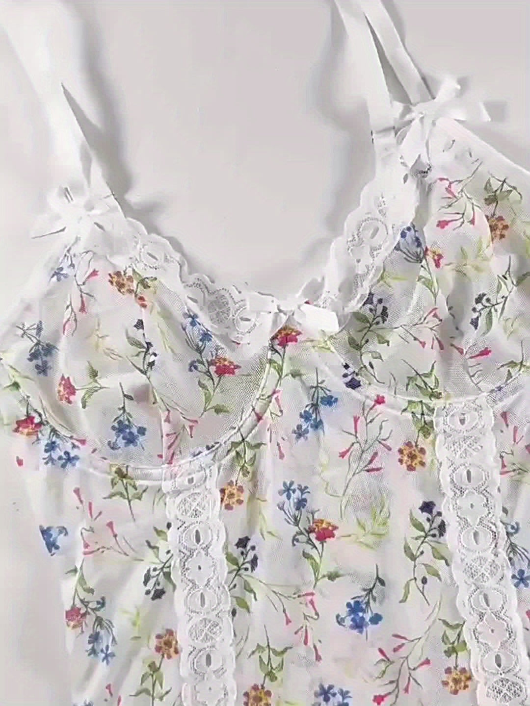 [Floral Lace Temptation!] ] Suspender Sex Skirt - The Bow Hooks The Intimate Desire, The Floral Mesh Wraps The Peach Buttocks, The Lace Edge Releases The Crisp And Numb Touch, And The Spring Heartbeat Trap In The Boudoir Tell