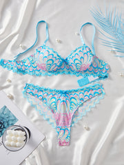 Sexy Lingerie Set For Women With Heart Lace Embroidered New Bra