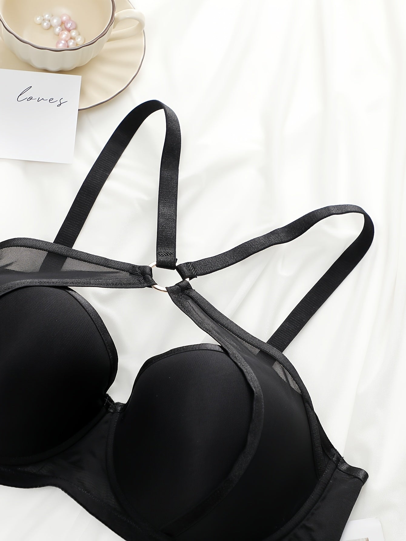 Plus Size Elegant Women'S Push-Up Bra With Underwire Support - Breathable Through Stretchy Fabric, Smooth Texture & Machine Washable, Comfortable Lingerie, Feminine Lingerie, Comfortable Fit, Adjustable Straps
