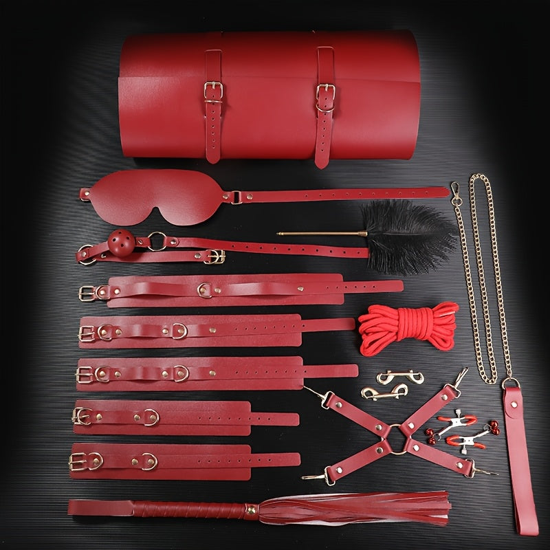 Premium SM Selection - Adult Flirting Products, Erotic Passion Stimulators, Couples Bedroom Essentials, Includes Red Lingerie, Whip, Chains, and More, Bedroom Accessories | Intimate Accessory | Durable Lingerie for Couples