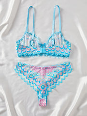 Sexy Lingerie Set For Women With Heart Lace Embroidered New Bra