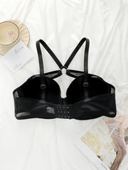 Plus Size Elegant Women'S Push-Up Bra With Underwire Support - Breathable Through Stretchy Fabric, Smooth Texture & Machine Washable, Comfortable Lingerie, Feminine Lingerie, Comfortable Fit, Adjustable Straps