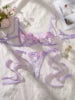 Valentine's Day Sexy and Aesthetic Wine Purple Lace Floral Embroidery Lingerie Set