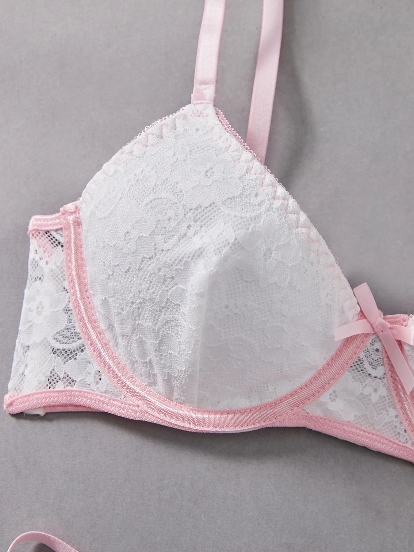 New Sexy 2-Piece  Lingerie Set Fancy Crocheted Lace Exquisite Embroidery Transparent Erotic Womens Underwear- Panty