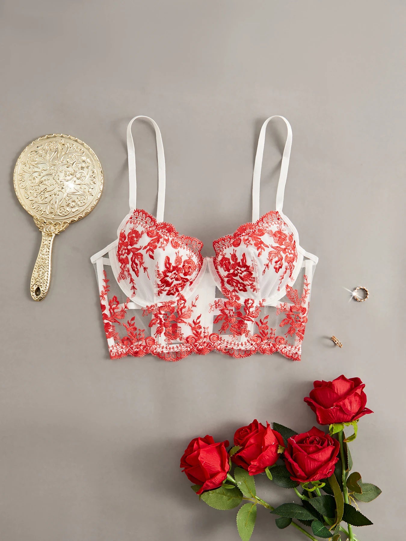 Unique Design Exquisite Charming Sensual Elegant Flower Lace Bra Womens Lingerie