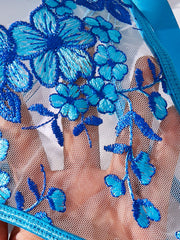 High Quality Skin-friendly Exquisite Unique Design Lace and Mesh Floral Print Sexy Lingerie Woman