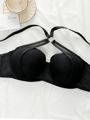 Plus Size Elegant Women'S Push-Up Bra With Underwire Support - Breathable Through Stretchy Fabric, Smooth Texture & Machine Washable, Comfortable Lingerie, Feminine Lingerie, Comfortable Fit, Adjustable Straps
