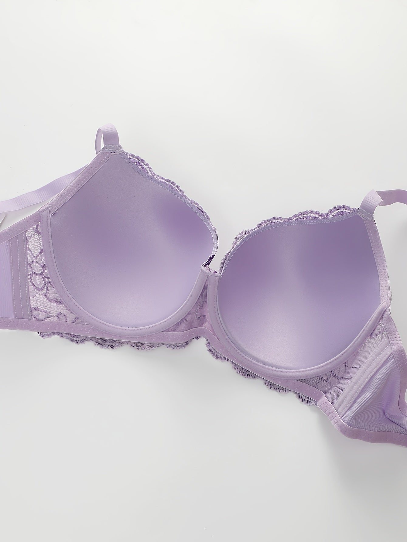Plus Size Women'S Elegant Floral Lace Push-Up Bra For Women, Adjustable Straps - Non-Removable Padded Cups, Intricate Lacework Comfortable Sexy Lingerie For Everyday & Special Occasions, Women'S Lingerie & Underwear