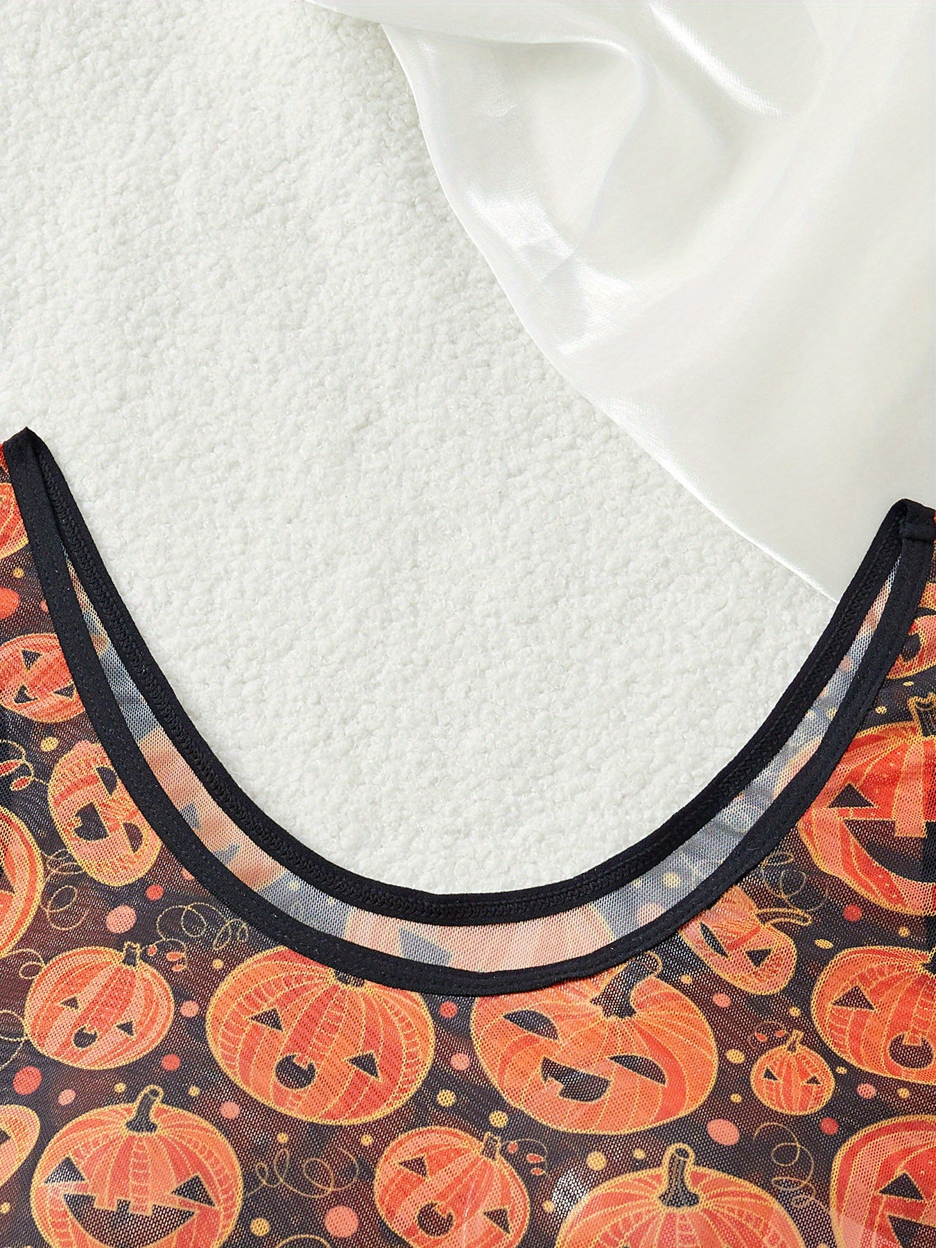 Women's Sexy Halloween one-piece lingerie - Semi-Sheer Mesh, Sexy Party Outfit for Halloween Costume Intimate Evenings, Women's Lingerie, Themed Clothing, Floral Print Design, Stretchy Material, Garterneck Bralette, Adult Wom