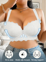 Women's Plus Size Non-Slip Underwire Bra - Lift & Support with Side Breast Support, Beige Lace Cups, Everyday & Formal Lingerie - Elegant Plus Size Bras for Women, Comfortable Fit, Seamless Design, Durable Construction, Fullf