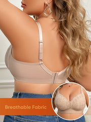 [Elegant Plus Size Bra] MIOTAN Plus Size Women's Lingerie Bra - Soft, Breathable, Full Coverage with Thick Cups & Lace-Up Detail, Elegant Design for Everyday Comfort, Comfortable Undergarment, Smooth Texture Fabric
